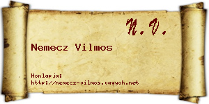 Nemecz Vilmos névjegykártya